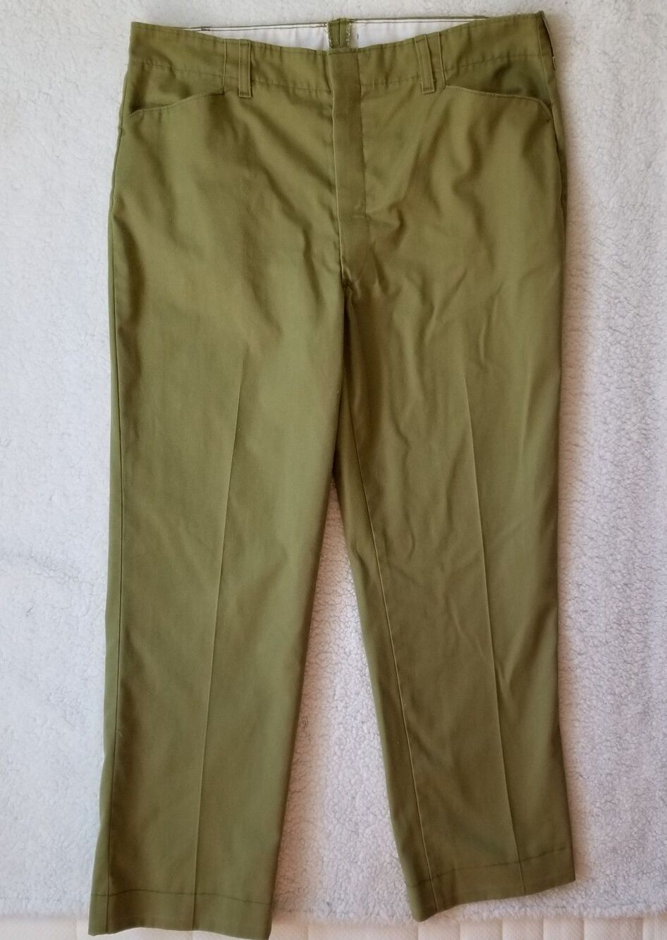 Vintage BSA Boy Scout Uniform Pants Sanforized 1960s–70s OD Green 36x27